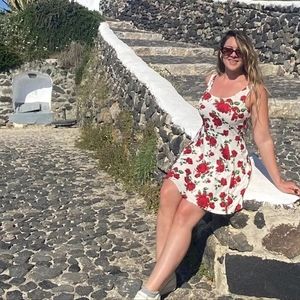 Beautiful white and red dress